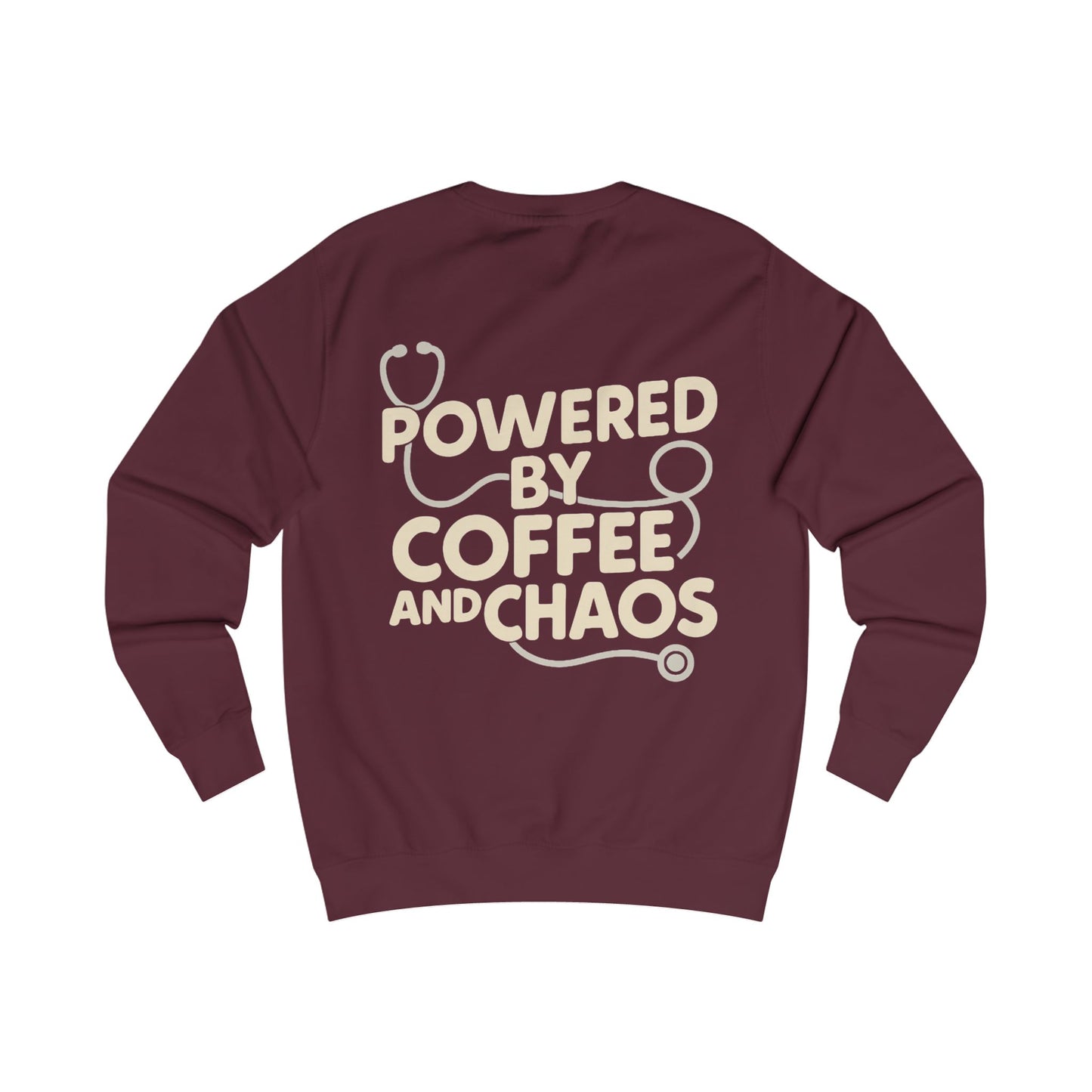 Sweatshirt Unisexe – "Powered by coffee and chaos"