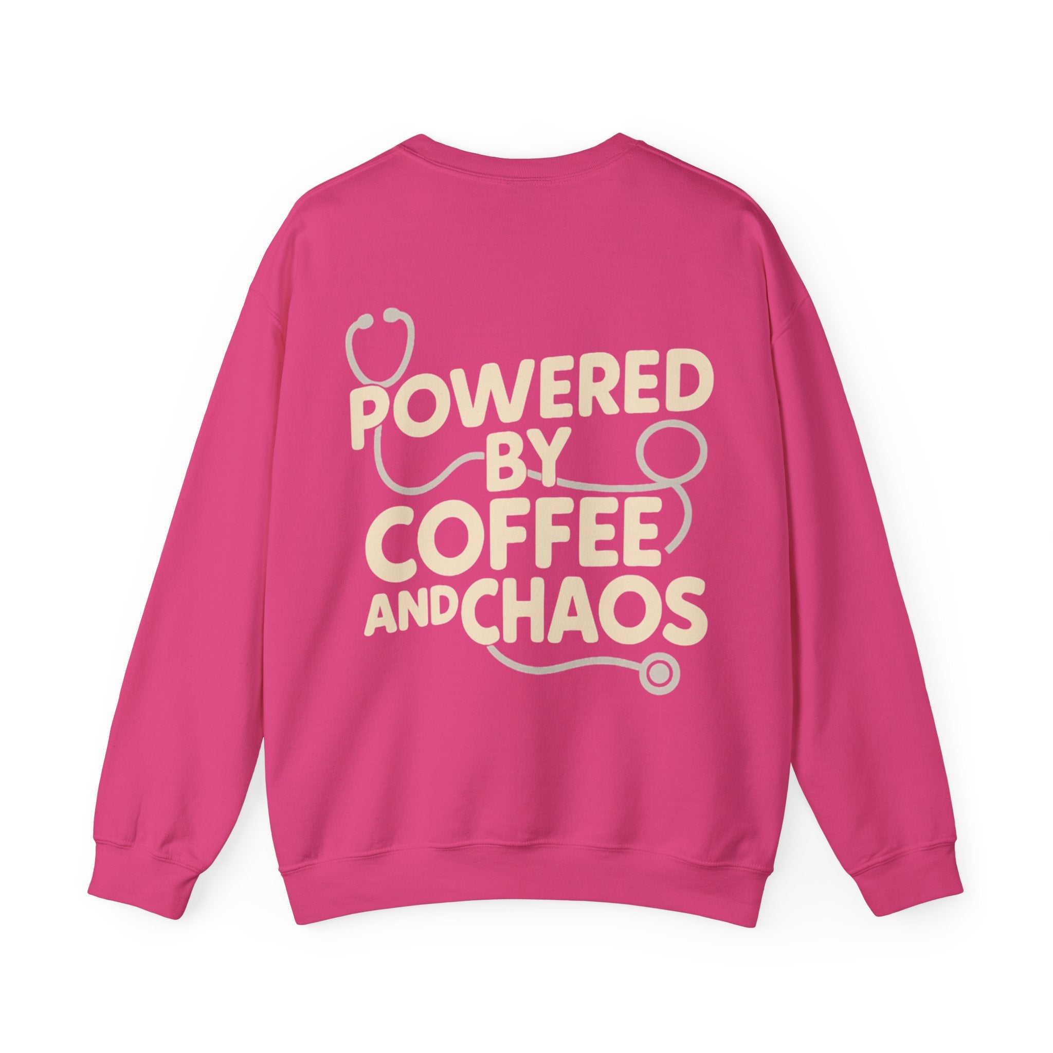 Sweatshirt Unisexe – "Powered by coffee and chaos"