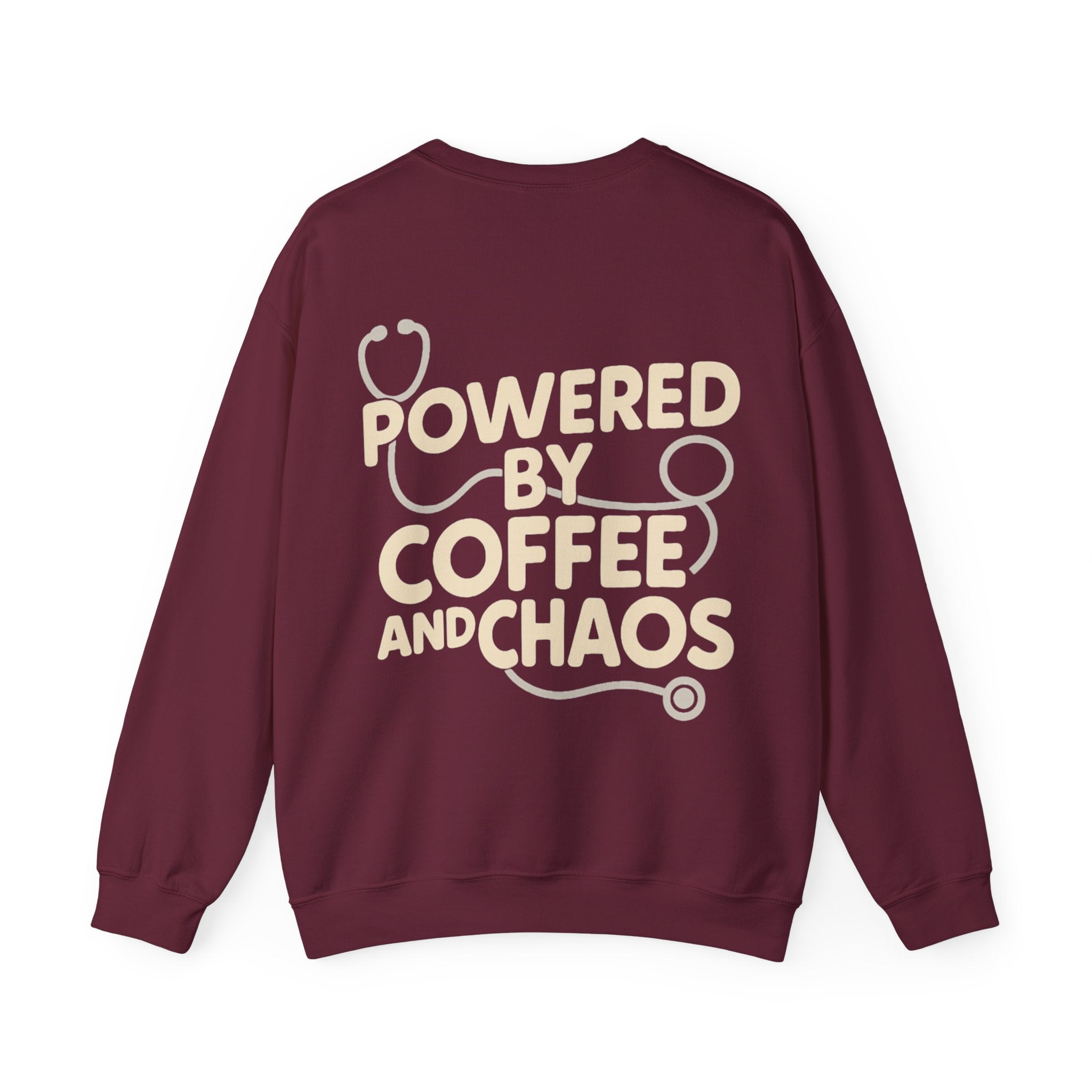 Sweatshirt Unisexe – "Powered by coffee and chaos"