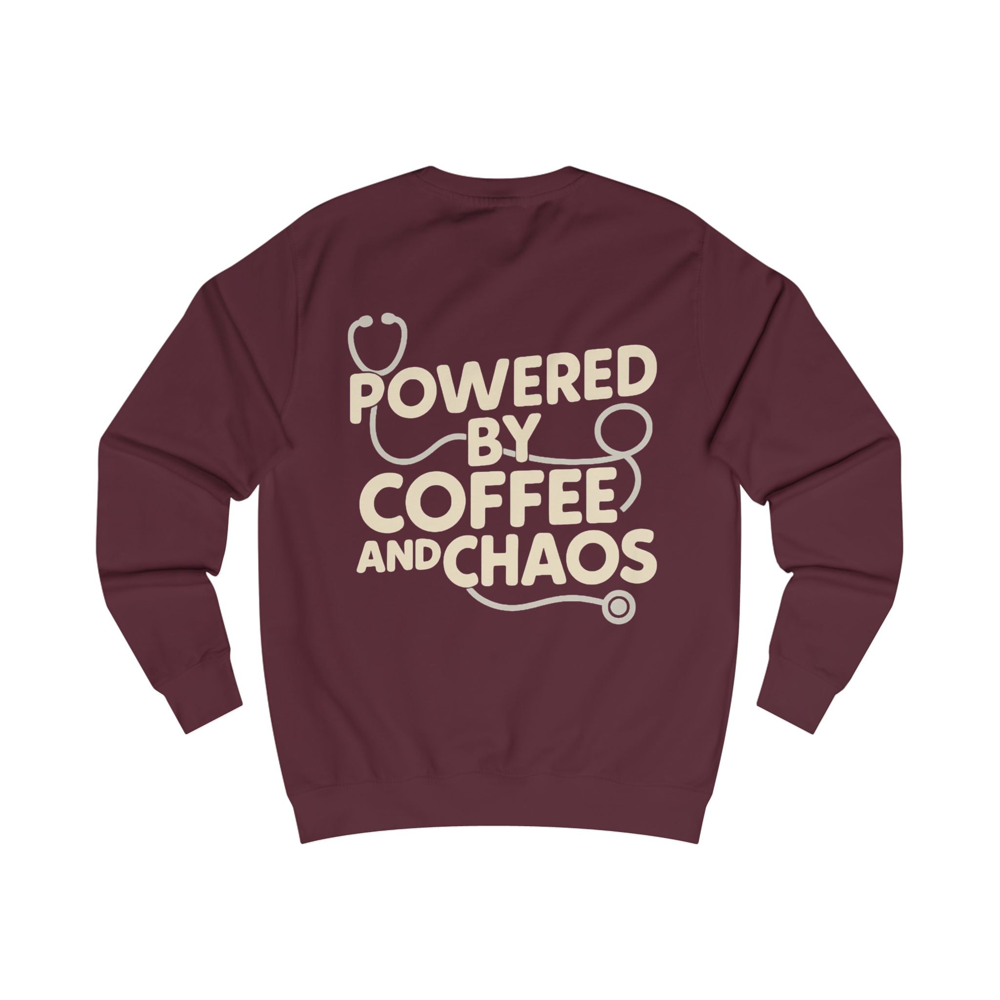 Sweatshirt Unisexe – "Powered by coffee and chaos"